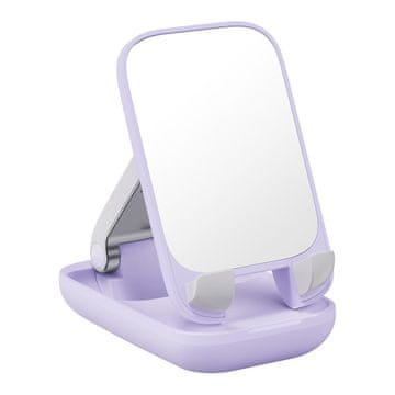 BASEUS Seashell stojan za telefon s ogledalom, ljubičasta