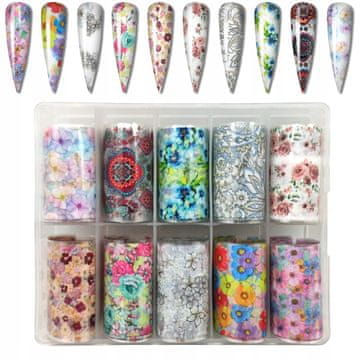 10x FOLIJA ZA PRIJENOS 10cmx4cm SET LJETNOG CVIJEĆA