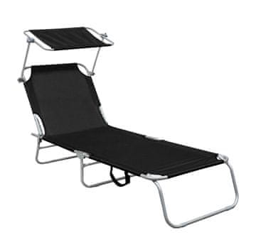 Aga Vrtni ležaljka s nadstrešnicom Crna