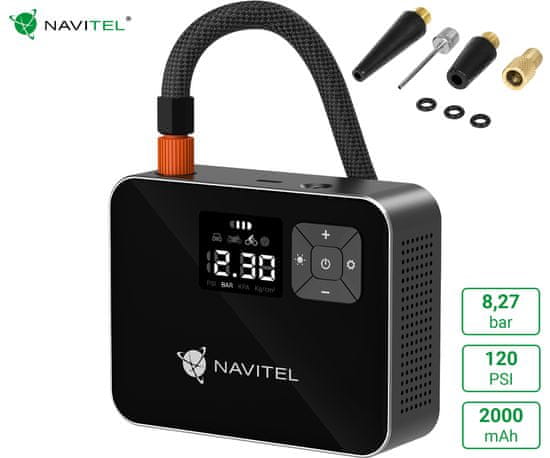 Navitel AIR 15 AL bežični zračni kompresor, 120PSI/8.27bar + torba