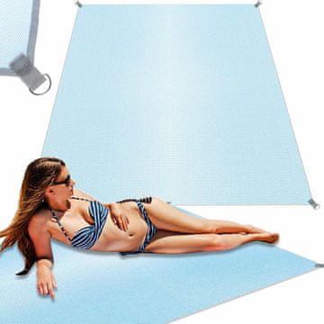 Ikonka Aga Plaža piknik deka XXL 200x200cm Plava