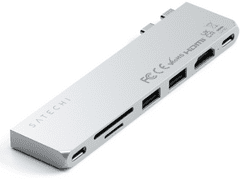 Satechi Pro Slim priključna stanica, 1xUSB4,1xHDMI,2xUSB-A,SD/MicroSD, srebrna (ST-HUCPHSS)