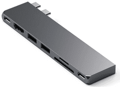 Satechi Pro Slim priključna stanica, 1xUSB4,1xHDMI,2xUSB-A,SD/MicroSD, siva (ST-HUCPHSM)