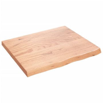 Vidaxl Kupaonska radna ploča svjetlosmeđa 60x50x(2-4) cm masivno drvo