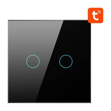 Avatto Pametni prekidač za svjetlo ZigBee Avatto ZTS02-EU-B2 2-smjerni TUYA (crni)