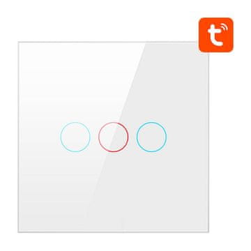 Avatto Pametni prekidač za svjetlo ZigBee Avatto ZTS02-EU-W3 3-smjerni TUYA (bijeli)
