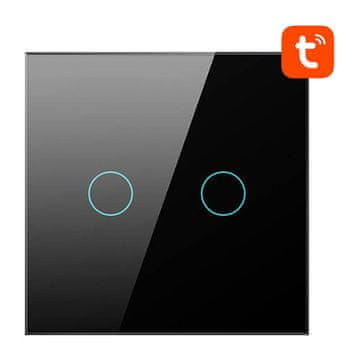 Avatto Pametni prekidač za svjetlo ZigBee Avatto LZTS02-EU-B2 2-smjerni Bez neutralnog TUYA (crni)