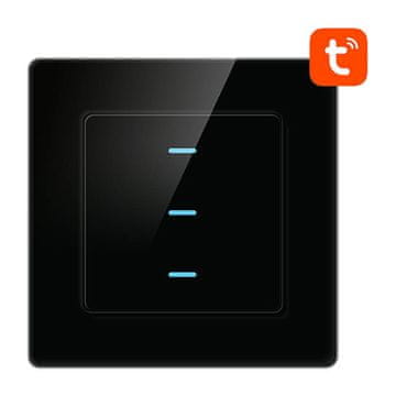Avatto Pametni prekidač za svjetlo WiFi Avatto N-TS10-B3 3-smjerni TUYA (crni)