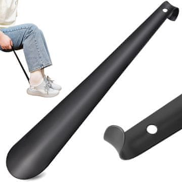 Verkgroup Duga inox žlica za obuvanje 58 cm crna