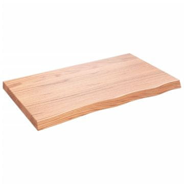 Vidaxl Kupaonska radna ploča svjetlosmeđa 100x60x(2-6) cm masivno drvo