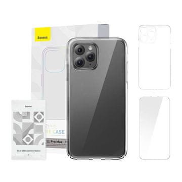 BASEUS Maska Baseus Crystal Series za iPhone 11 pro max (prozirna) + kaljeno staklo + set za čišćenje