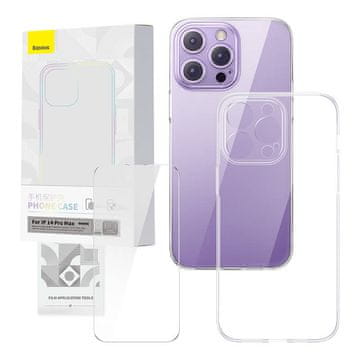 BASEUS Prozirna maskica i set kaljenog stakla Baseus Corning za iPhone 14 Pro Max