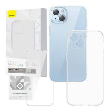 BASEUS Prozirna maskica i set kaljenog stakla Baseus Corning za iPhone 14 Plus