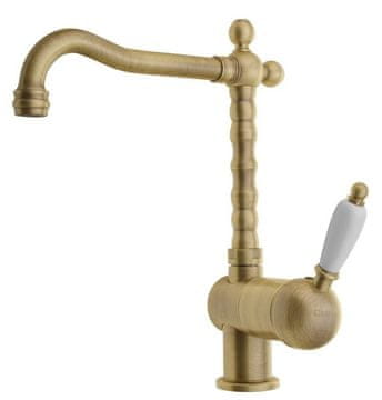 SAPHO KIRKÉ WHITE Slavina za sudoper, bijela ručka, bronca