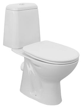 AQUALINE AQUALINE WC Kombinacija, Dvostruko Tipkalo, 3/6 l, Stražnji Odvod, Bijela, Keramika