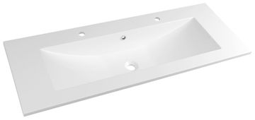 SAPHO YUKON Dvojumivaonik, lijevani mramor, 120x45 cm, bijeli