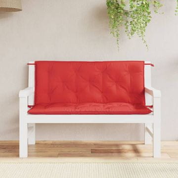 Vidaxl Jastuci za vrtnu klupu, set od 2, crveni, oxfordska tkanina
