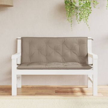 Vidaxl Jastuci za vrtnu klupu, set od 2, taupe, oxford tkanina