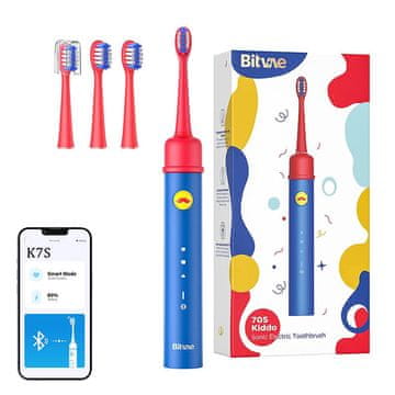 Bitvae Sonična četkica za zube s aplikacijom za djecu, set nastavaka Bitvae BVK7S (plava)