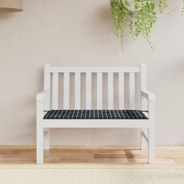 Vidaxl Jastuk za vrtnu klupu, crna rešetka, 120x50x3 cm