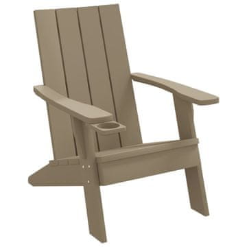 Vidaxl Vrtna stolica Adirondack svjetlosmeđa 75x88,5x89,5 cm PP