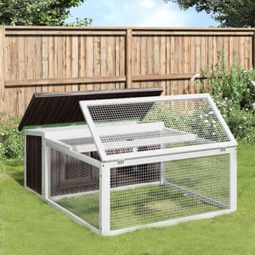 Vidaxl Kunićnjak sivi 117,5x97x47,5 cm borovina