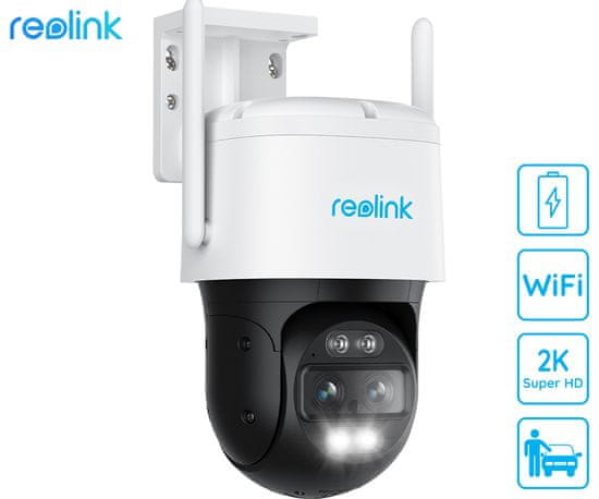 Reolink TrackMix WiFi Battery IP kamera, 2K, WiFi, noćno snimanje, LED