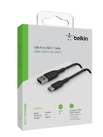 Belkin Boost Charge kabel, USB-A na USB-C, crni (CAB001bt1MBK)