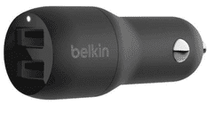Belkin Dual USB-A auto punjač, 24W (CCB001btBK)
