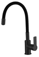 AQUALINE AQUALINE Fleksibilna Kuhinjska Slavina, Crna Mat, Visoka Kvaliteta, Mosaz, 4 Godine Jamstva