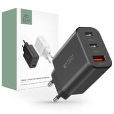 Tech-protect 3-port punjač USB / 2x USB-C 30W PD QC, crno