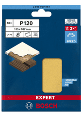 BOSCH Professional 10-dijelni set brusnog papira sa 6 rupa EXPERT C470 za vibracijske brusilice, 115 x 107 mm, G 120 (2608900893)