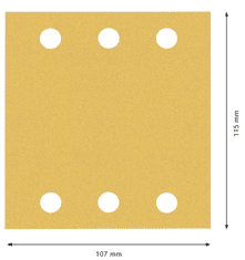 BOSCH Professional 10-dijelni set brusnog papira sa 6 rupa EXPERT C470 za vibracijske brusilice, 115 x 107 mm, G 120 (2608900893)