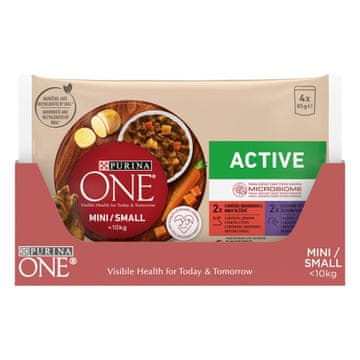 Purina ONE MINI/SMALL Active mokra hrana za aktivne odrasle pse do 10 kg, 48 x 85 g