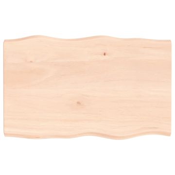 Vidaxl Stolna ploča 80x50x(2-4) cm od hrastovine sa živim rubom