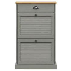 Vidaxl Ormarić za cipele VIGO 60 x 35 x 96 cm sivi od masivne borovine