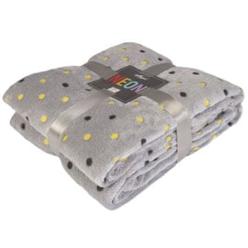 Darymex Deka 150x200 od mekane mikrovlakne NEON, siva deka sa šarenim točkicama
