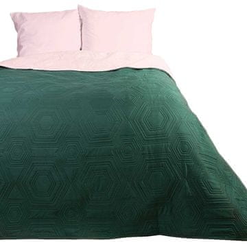 Darymex Tara dvostrani prekrivač za krevet 170x210 zelena + svijetlo ružičasta