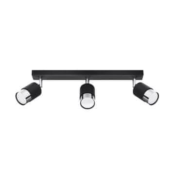 Sollux NERO 3 stropna lampa crna/krom