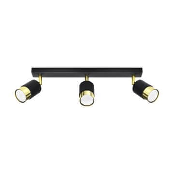 Sollux NERO 3 stropna lampa crno/zlatna