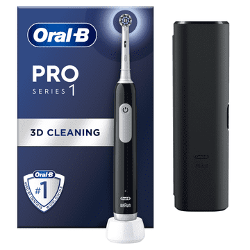 Oral-B Pro Series 1 crna električna četkica za zube + putna torbica