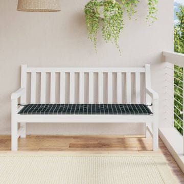 Vidaxl Jastuk za vrtnu klupu, crna rešetka, 150x50x3 cm