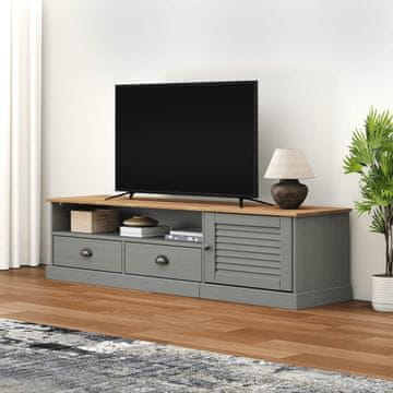 Vidaxl VIGO TV ormarić, sivi, 156x40x40 cm, masivni borov drvo