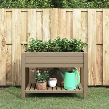 Vidaxl Podignuta žardinjera za gredice svijetlosmeđa 110x45x79 cm PP