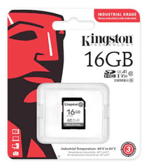 Kingston Industrijska SDHC memorijska kartica, 16 GB, 100 MB/s, klasa 10, UHS-I, U3, V30, A1