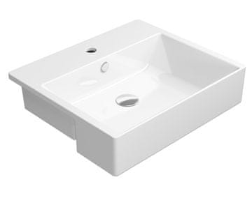 Gsi KUBE X poluza-keramički umivaonik 55x47cm, bijeli ExtraGlaze antibakterijski učinak
