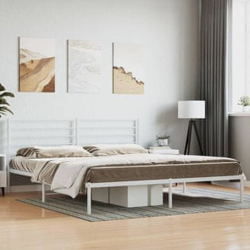 Vidaxl Metalni okvir kreveta s uzglavljem bijeli 180x200 cm