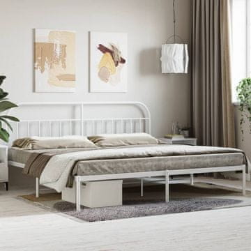 Vidaxl Metalni okvir kreveta s uzglavljem bijeli 193x203 cm