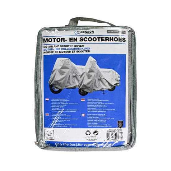 Benson navlaka za motocikl ili romobil, 246 x 104 x 127 cm, siva