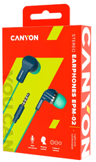 Canyon EPM-02 slušalice, s mikrofonom, 1,2m, plavo/zelena (CNS-CEPM02GBL)